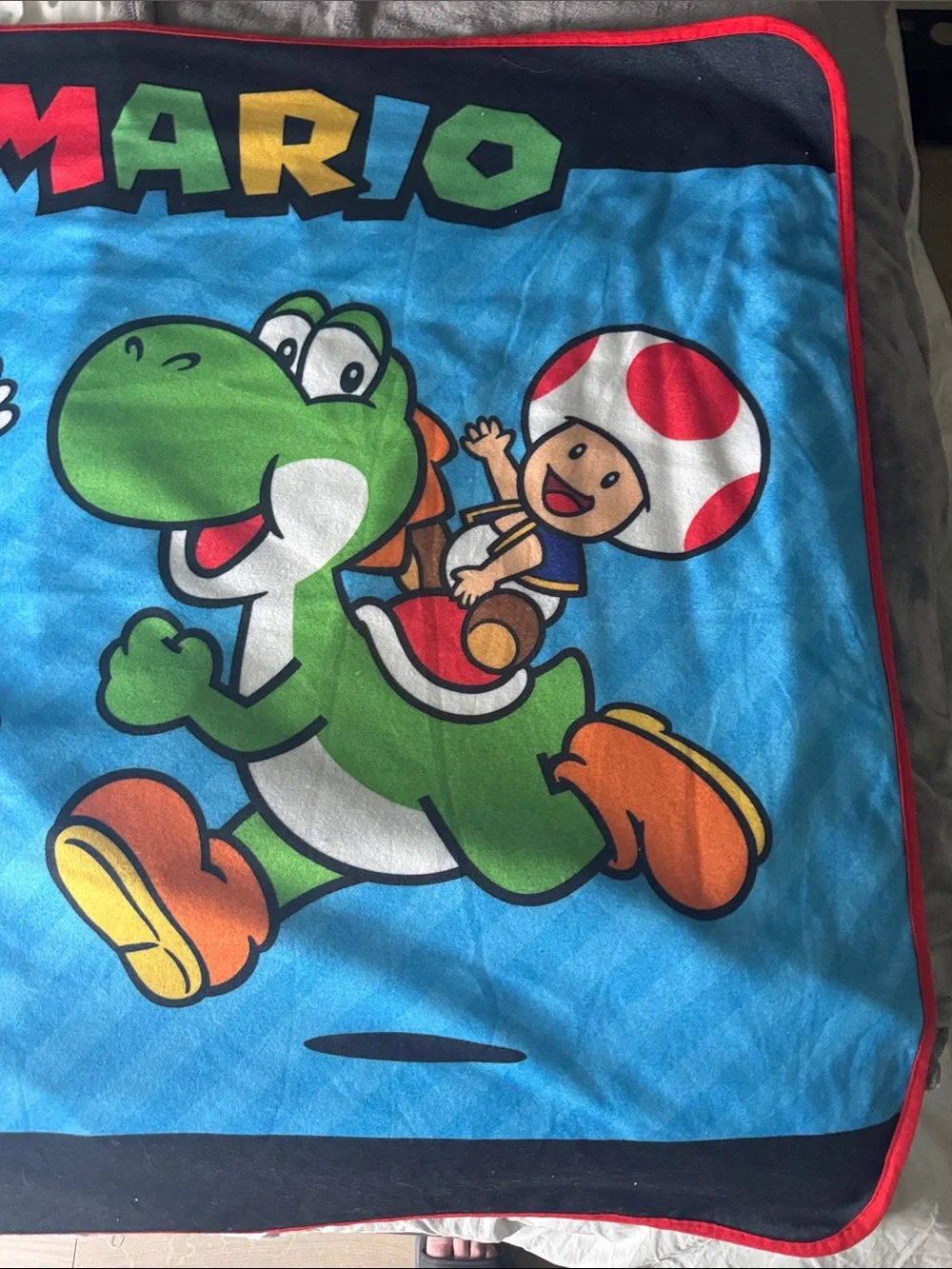 Nintendo Super Mario Luigi Toad Yoshi Character Throw Blanket 60 x 40